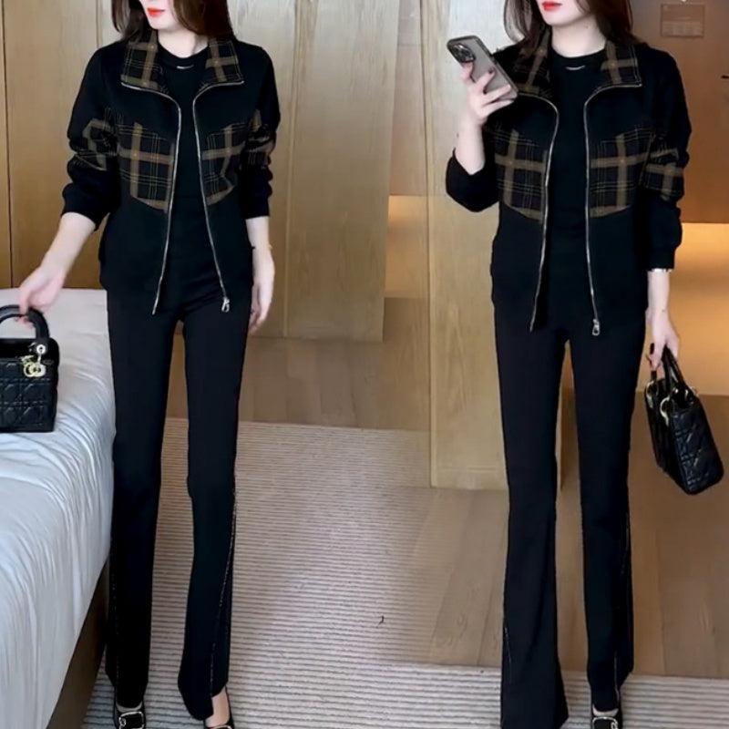 ❄️Winter Specials❄️ Women's Stylish Warm Plaid Patchwork Zip-Up Jacket