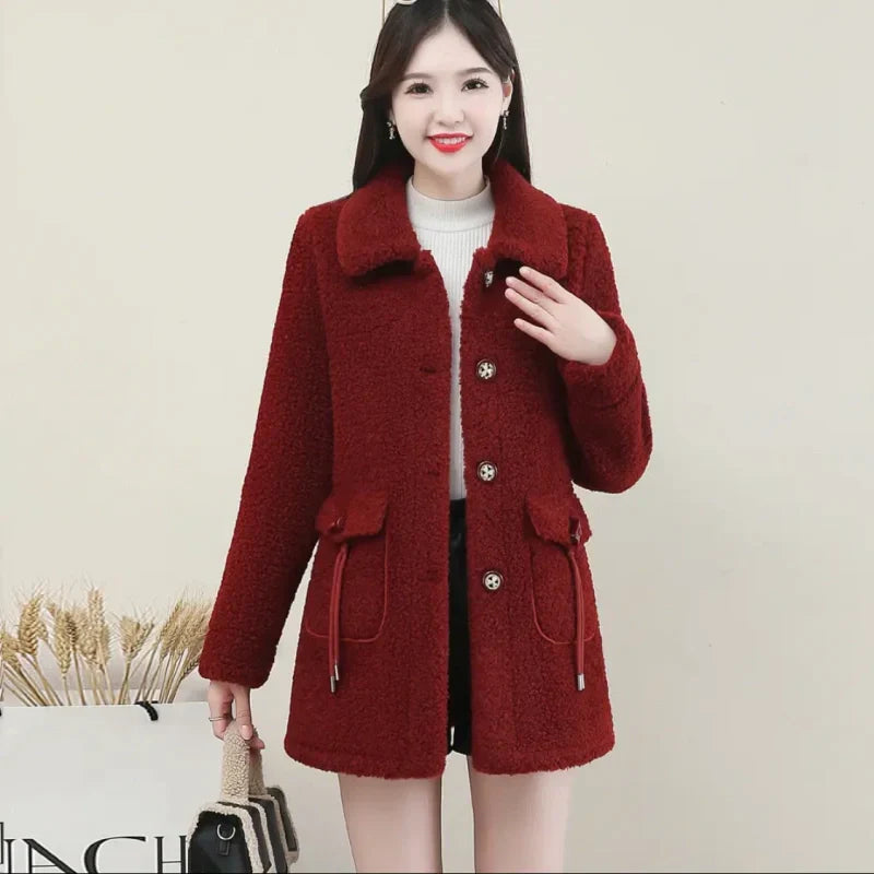 ❄️Winter Specials❄️ Women's Warm Medium-Length Lapel Jacket