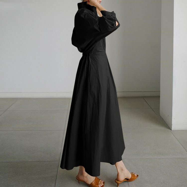 🌸Spring Specials🌸 Women's Plain Cotton Lapel Shirt Wrap Dress