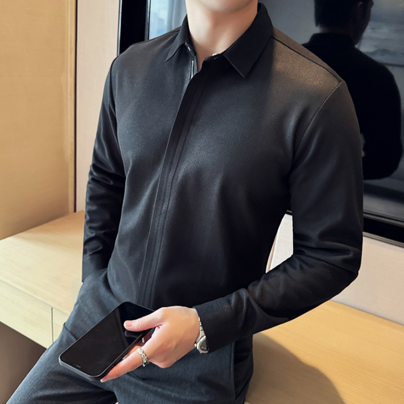 🔥2025 HOT SALE🔥 Men's Casual Solid Color Lapel Top