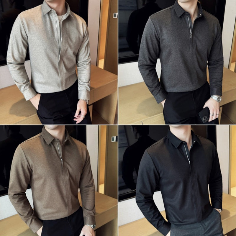 🔥2025 HOT SALE🔥 Men's Casual Solid Color Lapel Top
