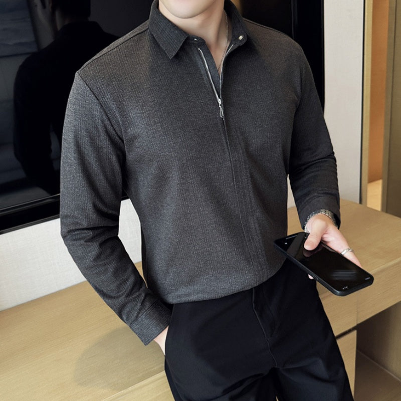 🔥2025 HOT SALE🔥 Men's Casual Solid Color Lapel Top