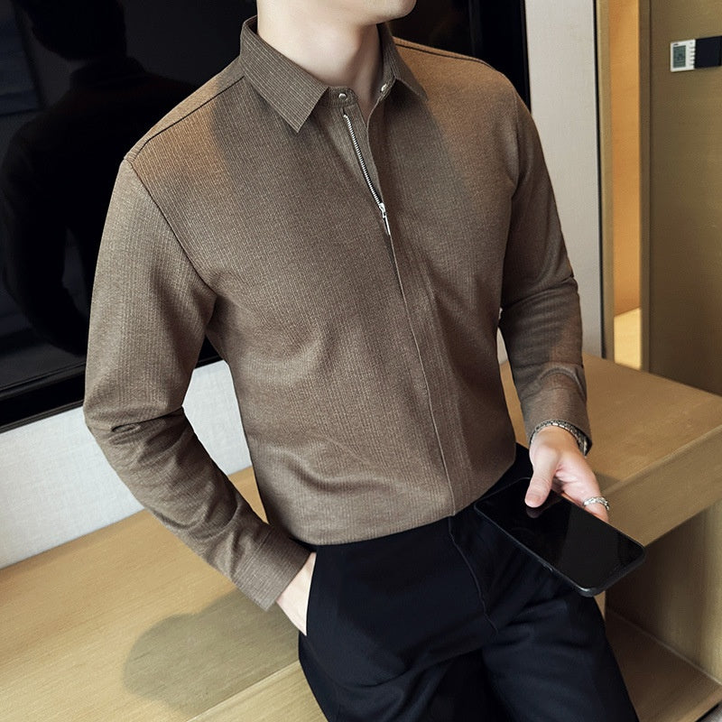 🔥2025 HOT SALE🔥 Men's Casual Solid Color Lapel Top