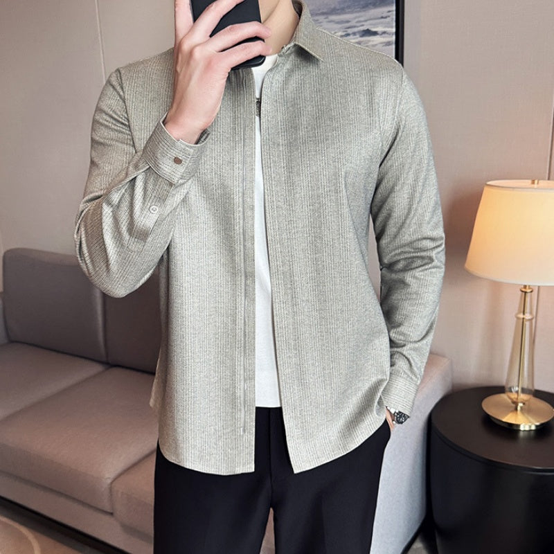 🔥2025 HOT SALE🔥 Men's Casual Solid Color Lapel Top