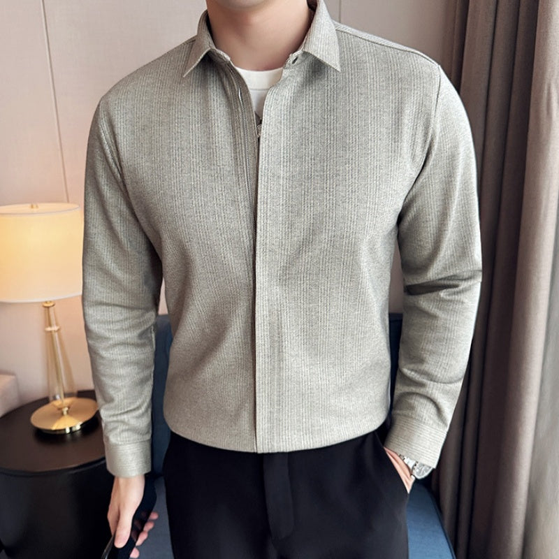 🔥2025 HOT SALE🔥 Men's Casual Solid Color Lapel Top