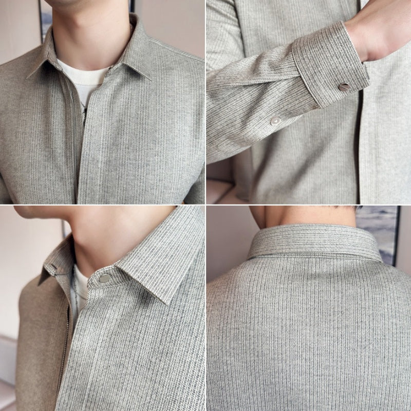🔥2025 HOT SALE🔥 Men's Casual Solid Color Lapel Top