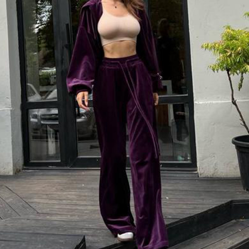 đ„2025 HOT SALEđ„ Women's Corduroy Zippered 2-Piece Sports Set
