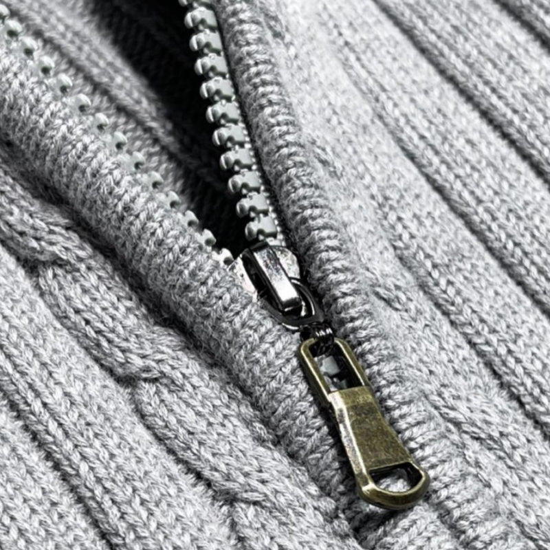 🔥2025 HOT SALE🔥 Men's Zipper Knit Sweater with Half-High Neck