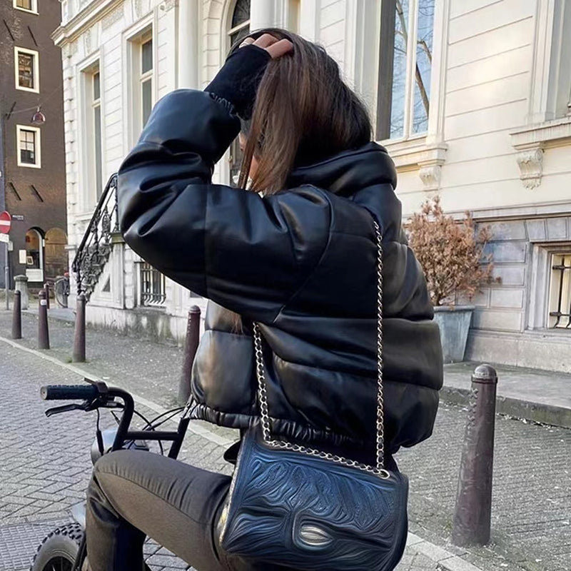 ❄️Winter Specials❄️ Women's PU Leather Quilted Jacket
