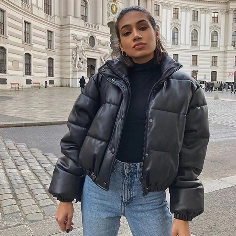 ❄️Winter Specials❄️ Women's PU Leather Quilted Jacket