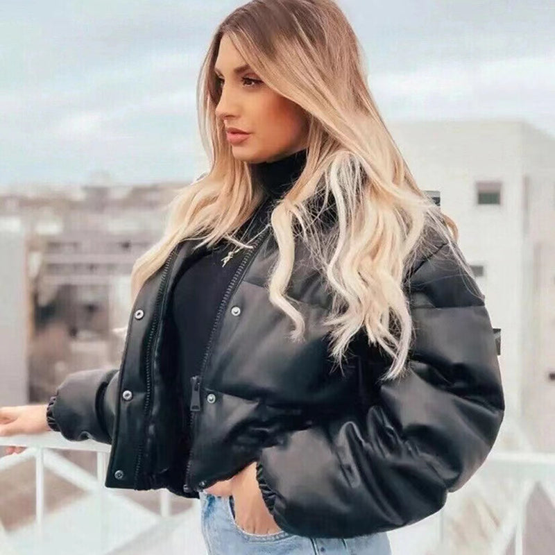 ❄️Winter Specials❄️ Women's PU Leather Quilted Jacket