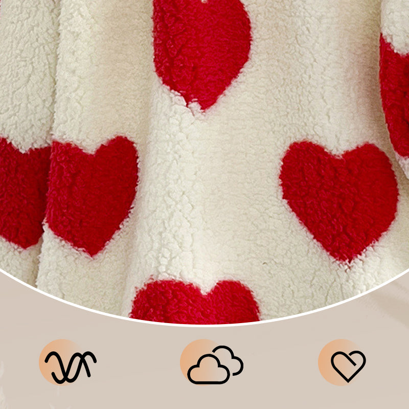 ❄️Winter Specials❄️ Women’s Warm Heart Print Full Zip Coats