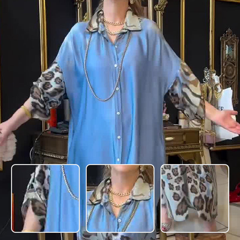 🌸Spring Specials🌸 Women's Printed Lapel Long Sleeve Maxi Dress