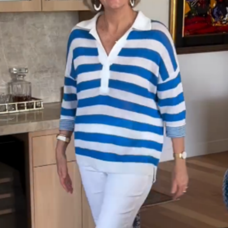 🌸Spring Specials🌸 Women’s Casual Lapel V-Neck Striped Tops