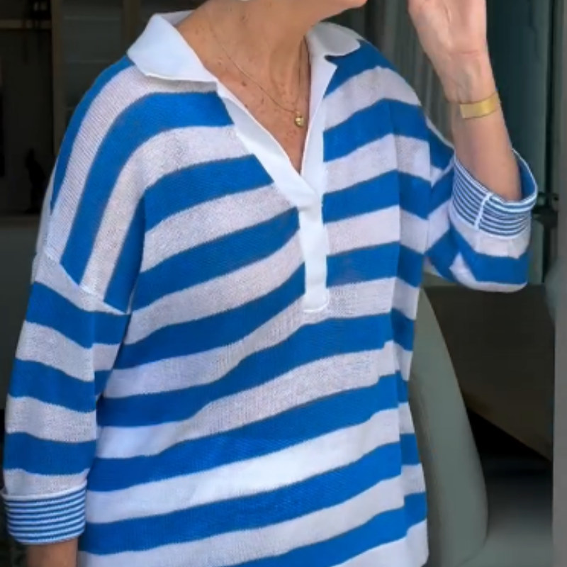 🌸Spring Specials🌸 Women’s Casual Lapel V-Neck Striped Tops