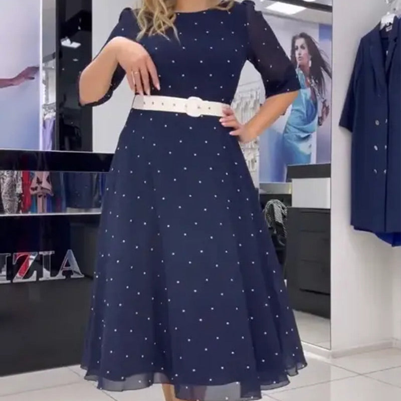 🌸Spring Specials🌸 Round Neck Belted Half Sleeve Dress