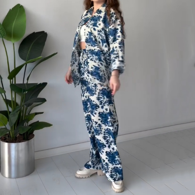 🌸Spring Specials🌸 Printed Set Lapel Shirt & Wide Leg Pants