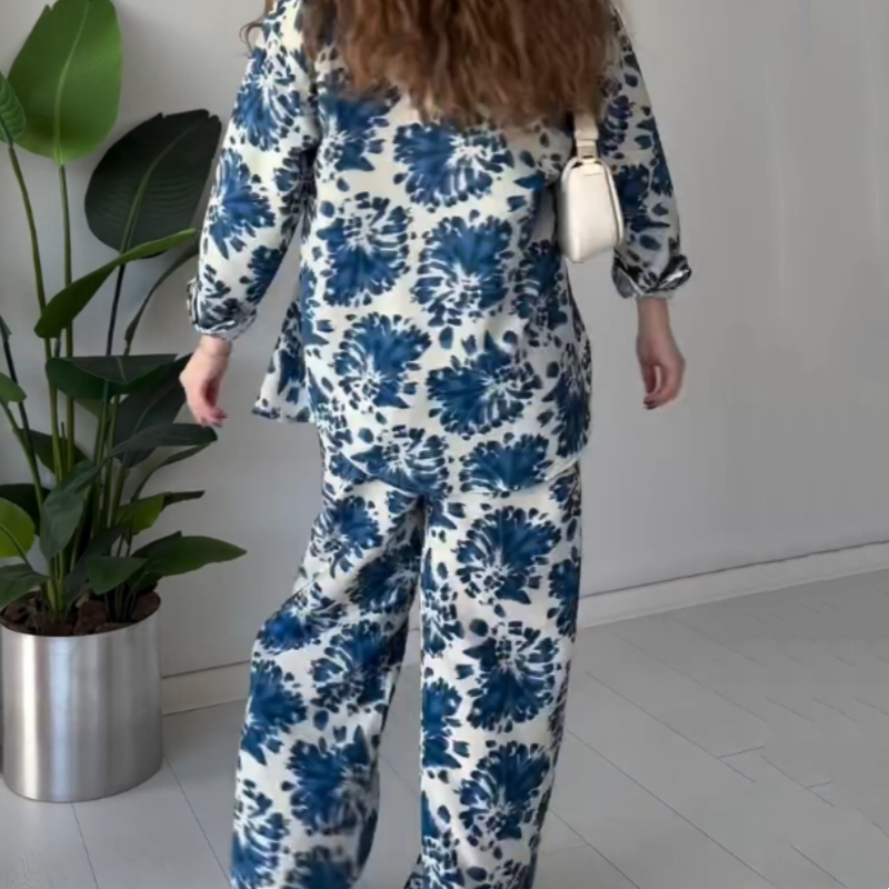 🌸Spring Specials🌸 Printed Set Lapel Shirt & Wide Leg Pants