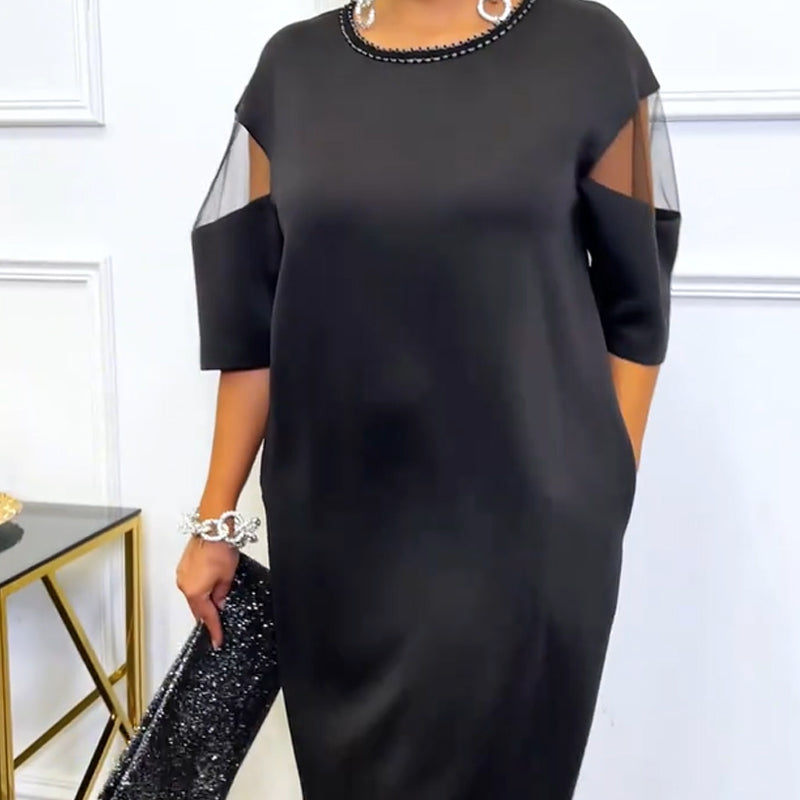 🌸Spring Specials🌸 Elegant Round Neck Semi-Sheer Sleeve Dress