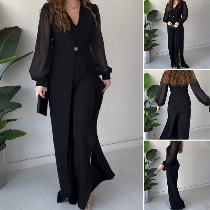 🌸Spring Specials🌸 V-neck Long Sleeve Slit Maxi Dress