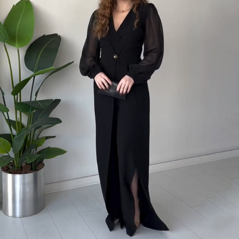 🌸Spring Specials🌸 V-neck Long Sleeve Slit Maxi Dress