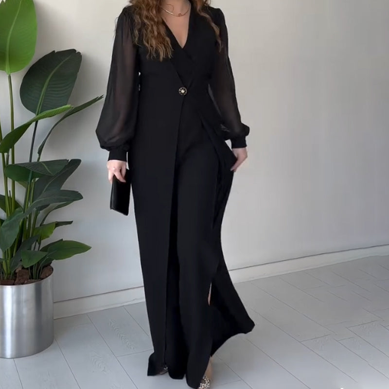 🌸Spring Specials🌸 V-neck Long Sleeve Slit Maxi Dress