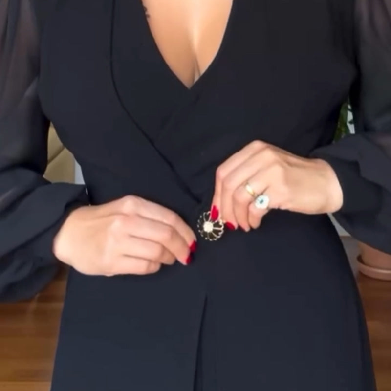 🌸Spring Specials🌸 V-neck Long Sleeve Slit Maxi Dress