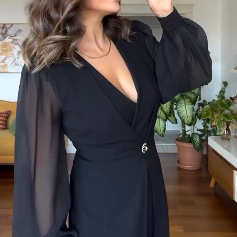 🌸Spring Specials🌸 V-neck Long Sleeve Slit Maxi Dress