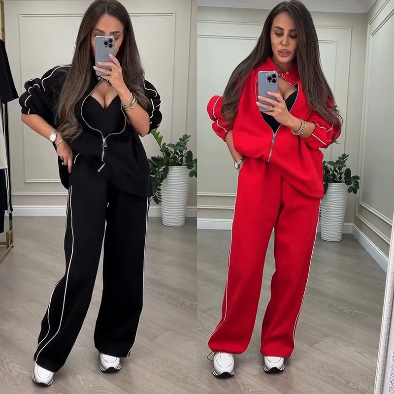 🌸Spring Specials🌸 Women’s Striped Zipper Coat & Pants (2-Piece Set)