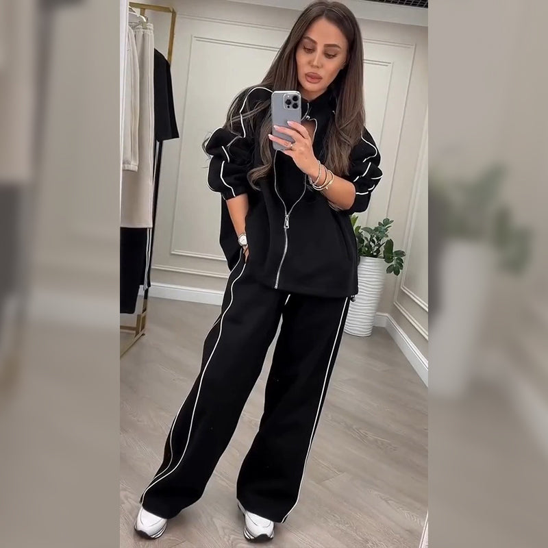 🌸Spring Specials🌸 Women’s Striped Zipper Coat & Pants (2-Piece Set)