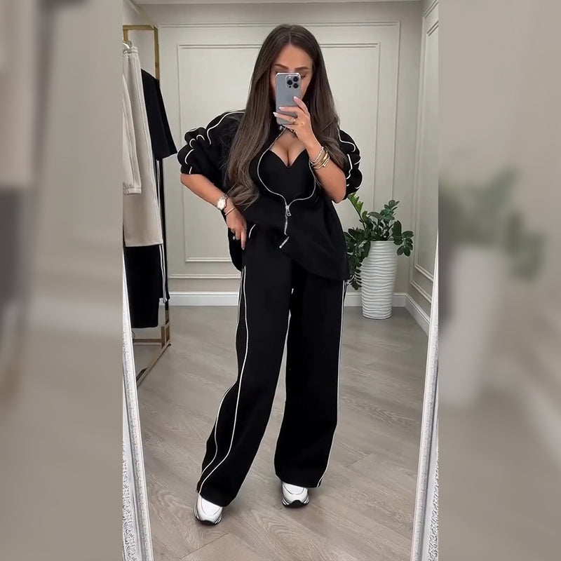 🌸Spring Specials🌸 Women’s Striped Zipper Coat & Pants (2-Piece Set)
