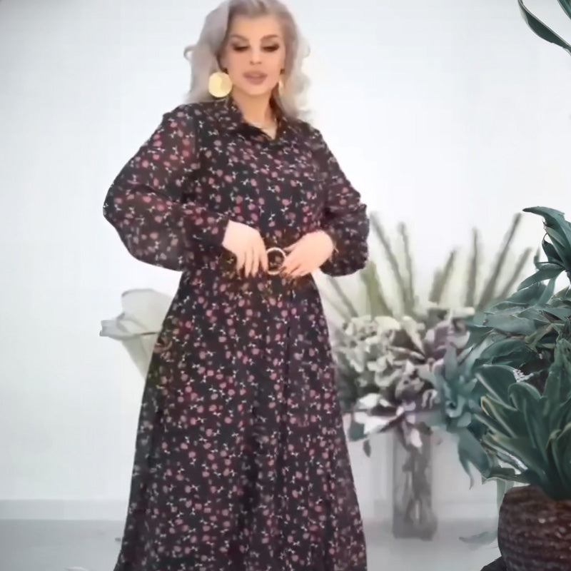 🌸Spring Specials🌸 Women's Elegant Floral Chiffon Long Dress