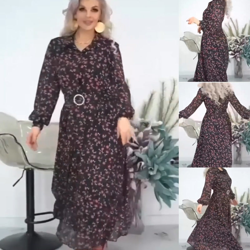 🌸Spring Specials🌸 Women's Elegant Floral Chiffon Long Dress