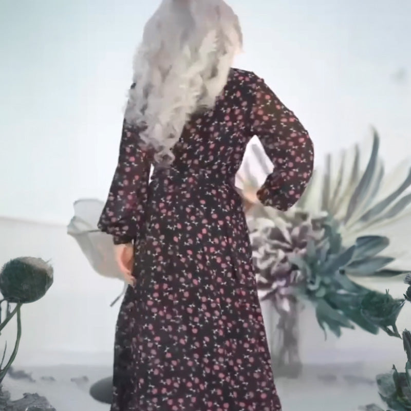 🌸Spring Specials🌸 Women's Elegant Floral Chiffon Long Dress