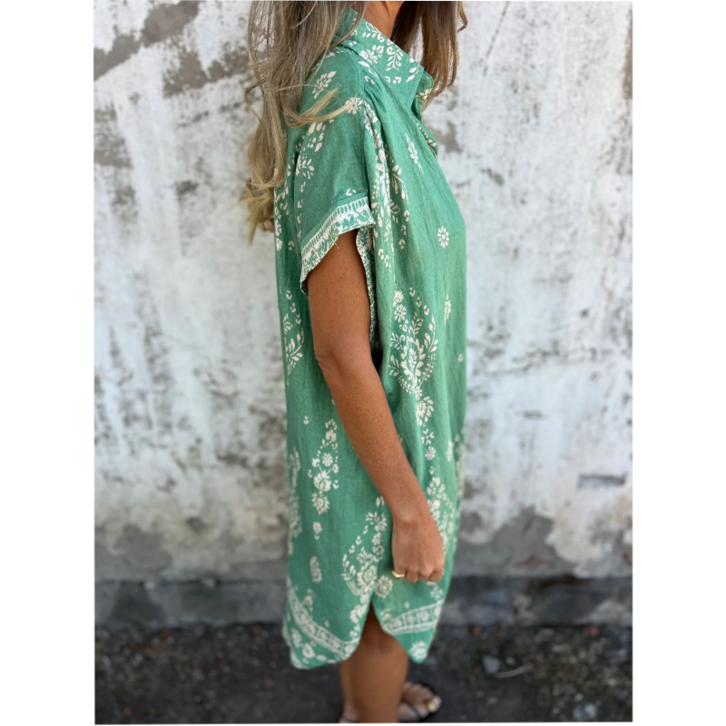 🌸Spring Specials💐 Loose-Fit Printed Short Sleeve Dress with Pockets