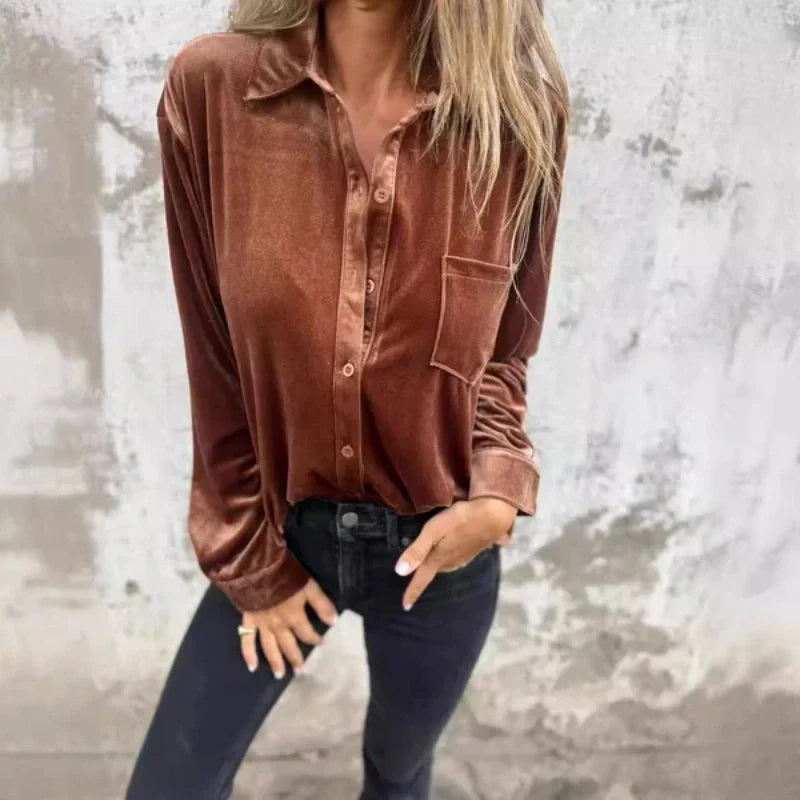🌸Spring Specials💐 Women's Long-Sleeve Button-Down Shirt with Pocket