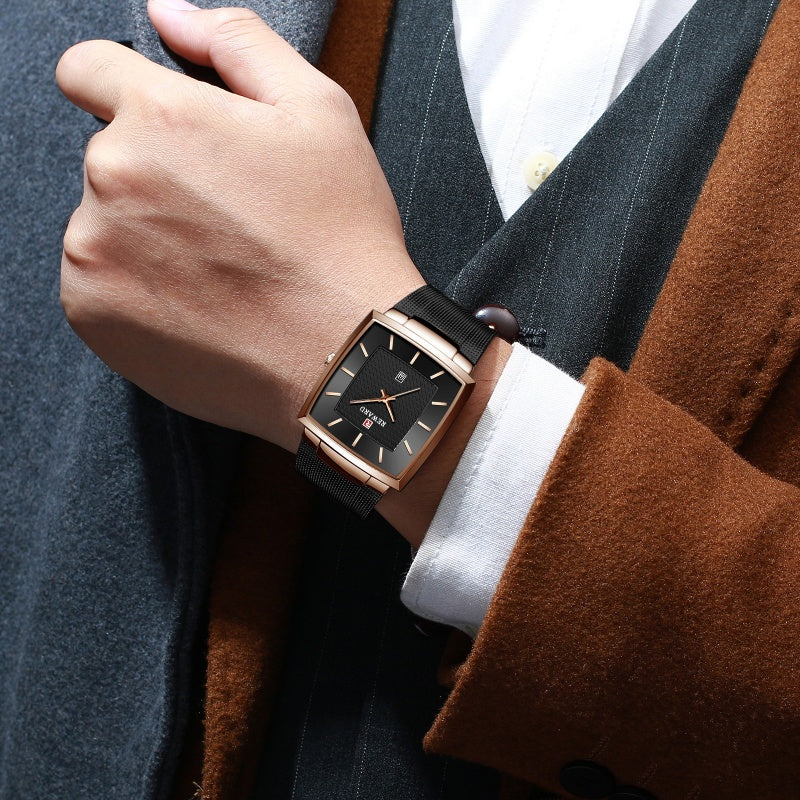 ⏳Time-limited Special⌛Men’s Ultra-thin Square Mesh Belt Quartz Watch