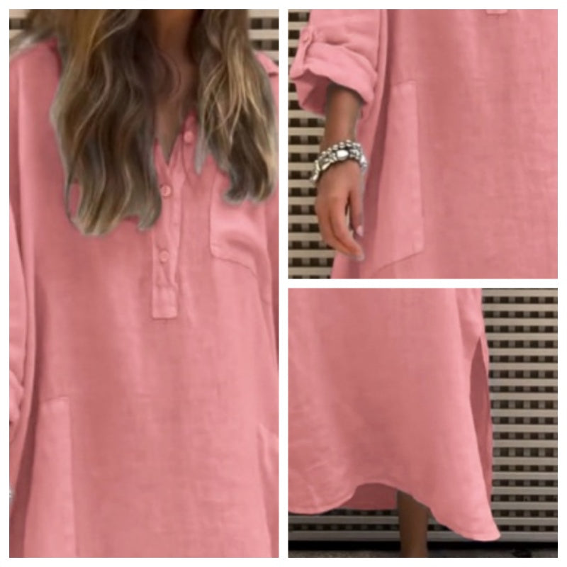 🌸Spring Specials💐 Women’s Casual Solid Color Long Sleeve Dress with Pockets