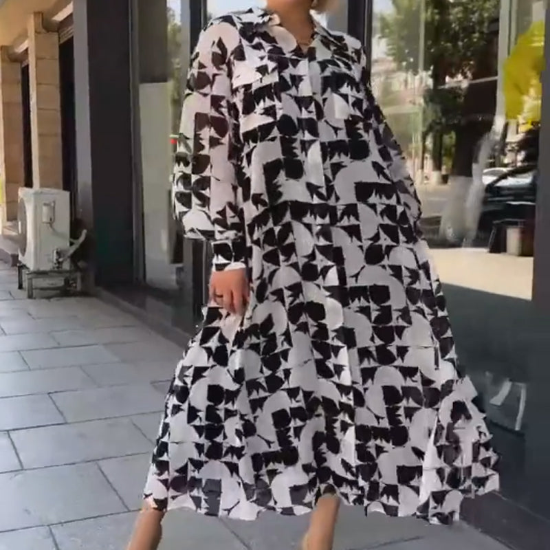 🌸Spring Specials🌸 Women’s Elegant Abstract Pattern Flowy Dress