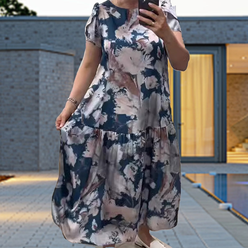 🌸Spring Specials💐 Loose Round Neck Short Sleeve Floral Dress