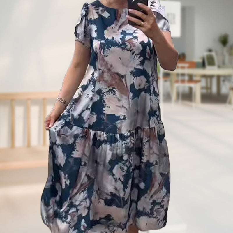 🌸Spring Specials💐 Loose Round Neck Short Sleeve Floral Dress