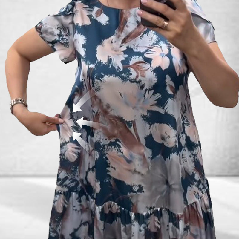🌸Spring Specials💐 Loose Round Neck Short Sleeve Floral Dress