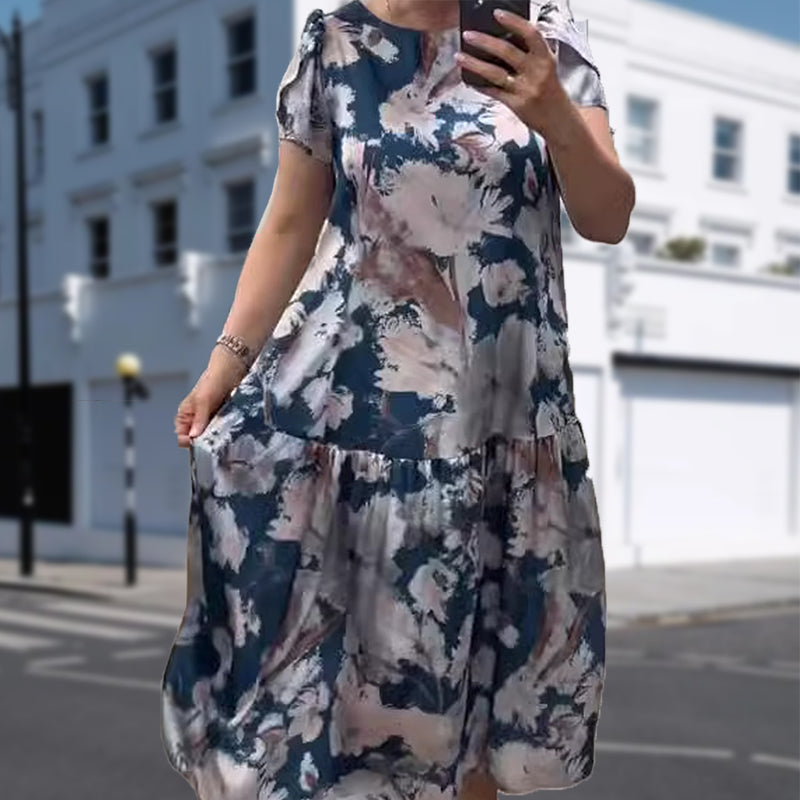 🌸Spring Specials💐 Loose Round Neck Short Sleeve Floral Dress