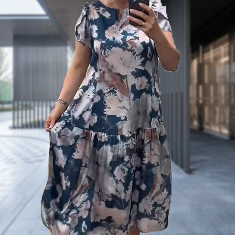 🌸Spring Specials💐 Loose Round Neck Short Sleeve Floral Dress