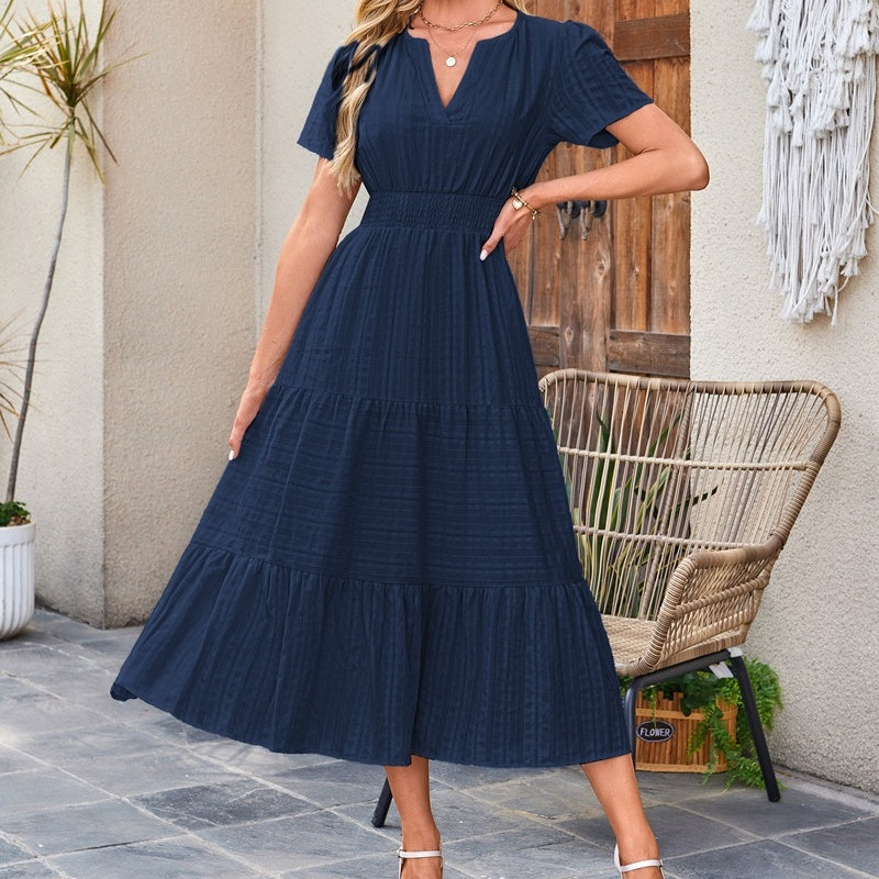 🌸Spring Specials💐 Women's Casual Summer Short-Sleeve V-Neck Long Dresses
