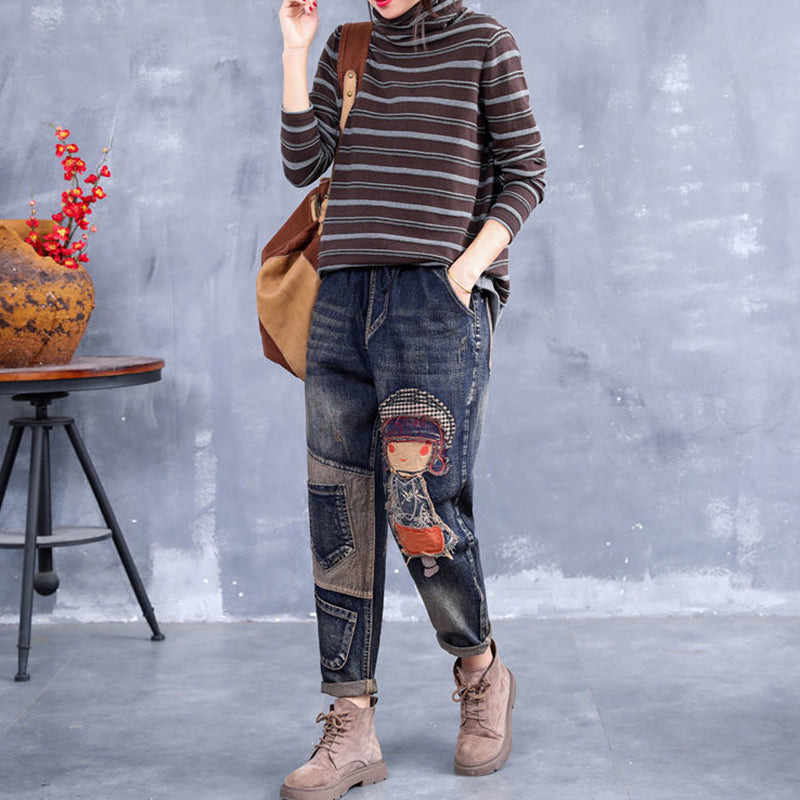 🌸Spring Specials💐 Relaxed-Fit Retro Embroidered Harem Pants