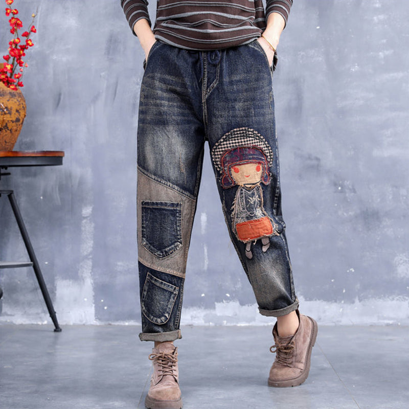 🌸Spring Specials💐 Relaxed-Fit Retro Embroidered Harem Pants