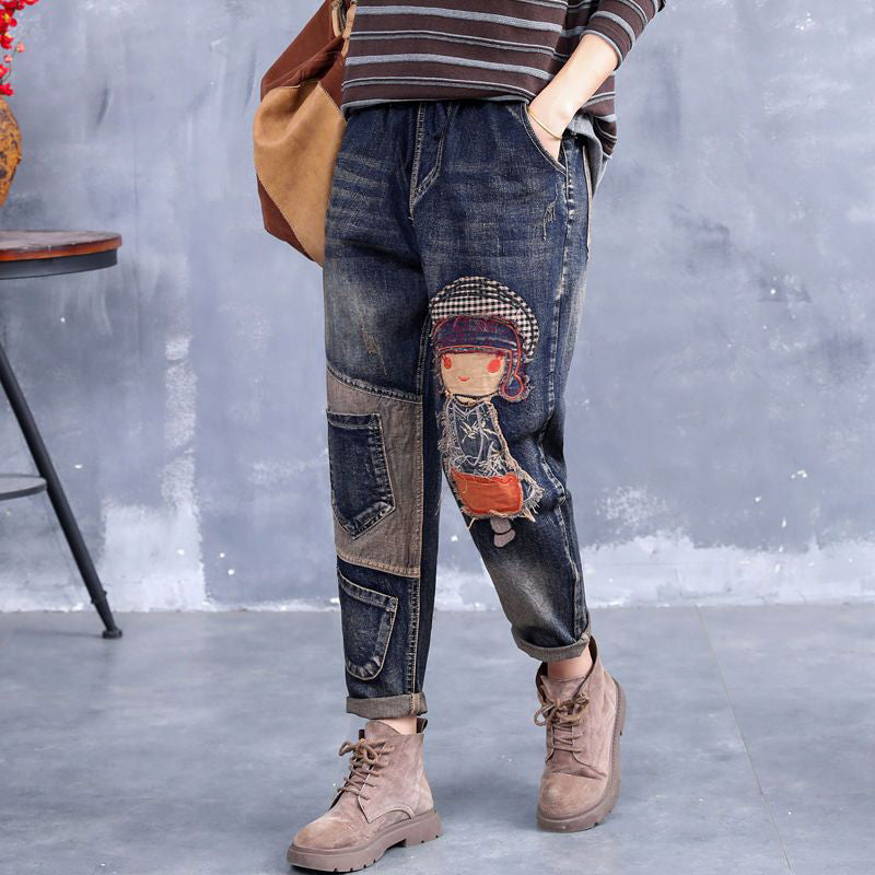 🌸Spring Specials💐 Relaxed-Fit Retro Embroidered Harem Pants