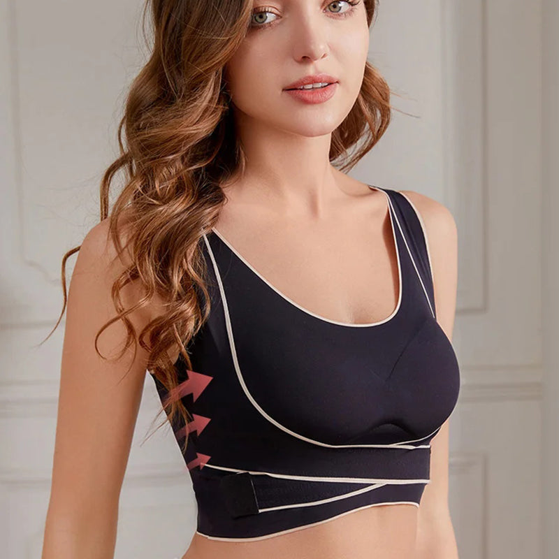 🌸Spring Specials💐 2PCS Front Buckle Wire-Free Cross Backless Sports Bra