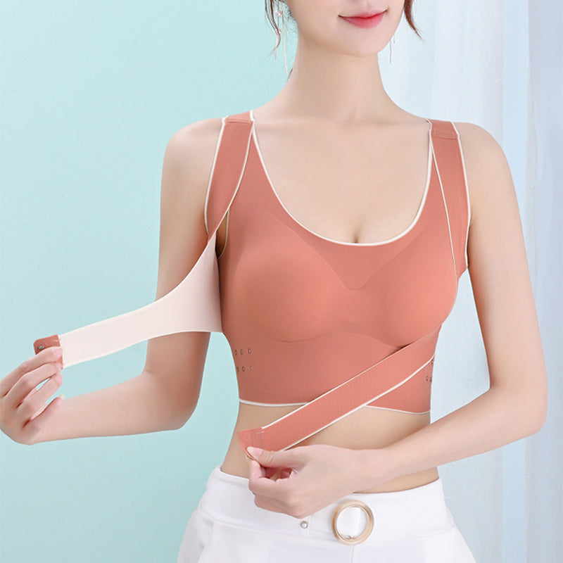 🌸Spring Specials💐 2PCS Front Buckle Wire-Free Cross Backless Sports Bra